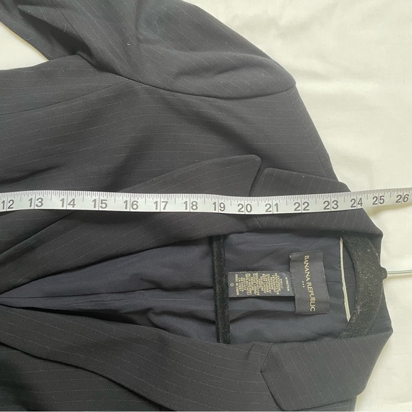 Banana Republic black pinstripe blazer jacket size 0 - Picture 8 of 14
